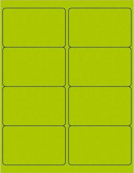 Tape Logic - 4" Long, Fluorescent Green Paper Laser Label - For Laser Printers - Americas Industrial Supply