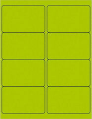 Tape Logic - 4" Long, Fluorescent Green Paper Laser Label - For Laser Printers - Americas Industrial Supply