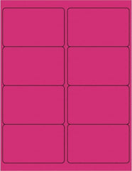 Made in USA - 4" Long, Fluorescent Pink Paper Laser Label - For Laser Printers - Americas Industrial Supply