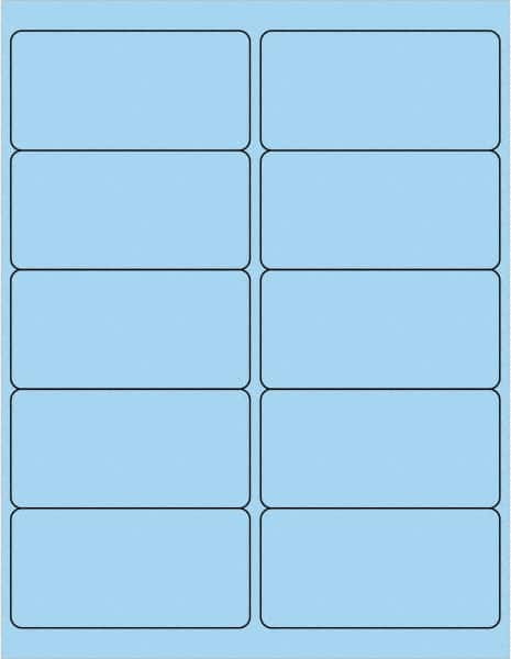 Tape Logic - 4" Long, Pastel Blue Paper Laser Label - For Laser Printers - Americas Industrial Supply