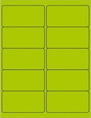 Tape Logic - 4" Long, Fluorescent Green Paper Laser Label - For Laser Printers - Americas Industrial Supply