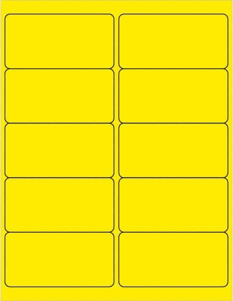 Tape Logic - 4" Long, Fluorescent Yellow Paper Laser Label - For Laser Printers - Americas Industrial Supply