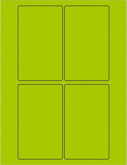 Tape Logic - 5" Long, Fluorescent Green Paper Laser Label - For Laser Printers - Americas Industrial Supply