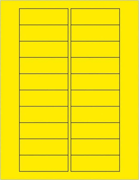 Tape Logic - 3" Long, Fluorescent Yellow Paper Laser Label - For Laser Printers - Americas Industrial Supply