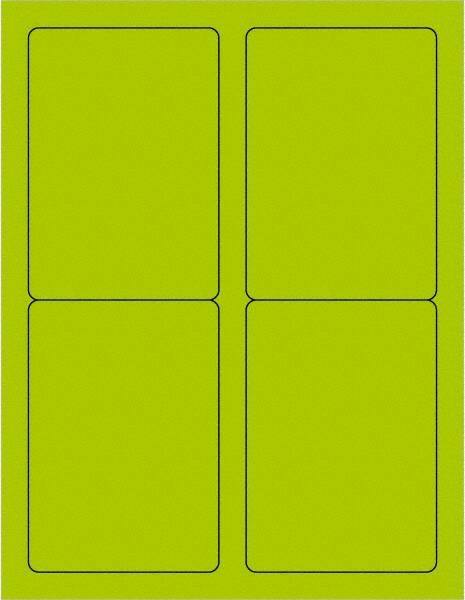 Tape Logic - 5" Long, Fluorescent Green Paper Laser Label - For Laser Printers - Americas Industrial Supply