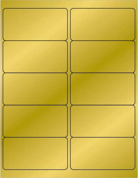 Tape Logic - 4" Long, Gold Paper Laser Label - For Laser Printers - Americas Industrial Supply