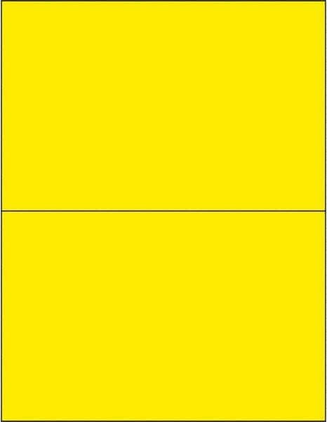 Made in USA - 8-1/2" Long, Fluorescent Yellow Paper Laser Label - For Laser Printers - Americas Industrial Supply