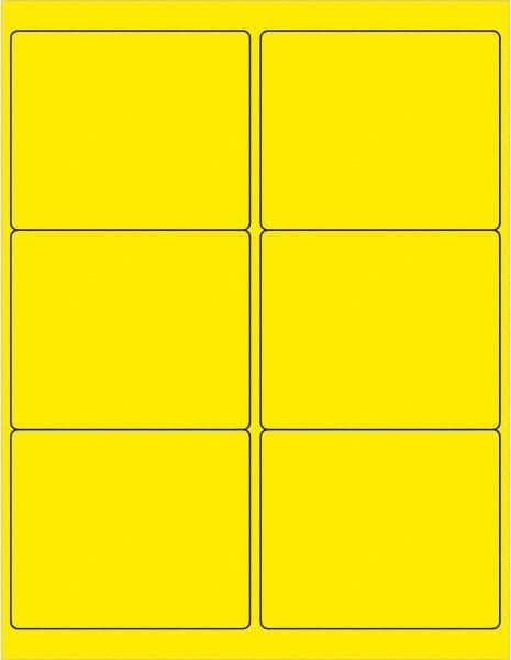 Tape Logic - 4" Long, Fluorescent Yellow Paper Laser Label - For Laser Printers - Americas Industrial Supply