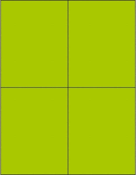 Tape Logic - 5-1/2" Long, Fluorescent Green Paper Laser Label - For Laser Printers - Americas Industrial Supply