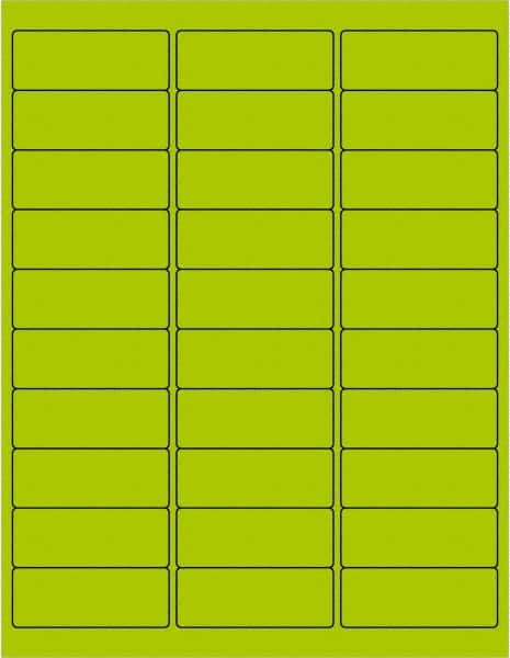 Tape Logic - 2-5/8" Long, Fluorescent Green Paper Laser Label - For Laser Printers - Americas Industrial Supply