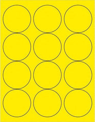 Tape Logic - 2-1/2" Long, Fluorescent Yellow Paper Laser Label - For Laser Printers - Americas Industrial Supply