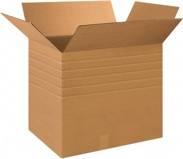 Made in USA - 20" Wide x 28" Long x 24" High Rectangle Multi-Depth Box - 1 Wall, Kraft (Color), 65 Lb Capacity - Americas Industrial Supply