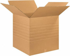Made in USA - 26" Wide x 26" Long x 26" High Square Multi-Depth Box - 1 Wall, Kraft (Color), 95 Lb Capacity - Americas Industrial Supply