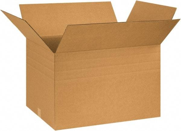 Made in USA - 18" Wide x 26" Long x 16" High Rectangle Multi-Depth Box - 1 Wall, Kraft (Color), 65 Lb Capacity - Americas Industrial Supply