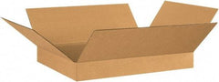 Made in USA - 20" Wide x 26" Long x 4" High Rectangle Corrugated Shipping Box - 1 Wall, Kraft (Color), 65 Lb Capacity - Americas Industrial Supply