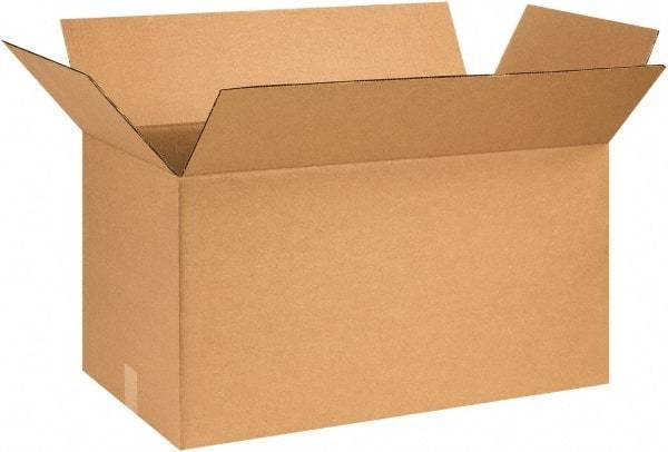 Made in USA - 14" Wide x 28" Long x 14" High Rectangle Corrugated Shipping Box - 1 Wall, Kraft (Color), 65 Lb Capacity - Americas Industrial Supply