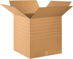 Made in USA - 24" Wide x 24" Long x 24" High Square Multi-Depth Box - 1 Wall, Kraft (Color), 95 Lb Capacity - Americas Industrial Supply