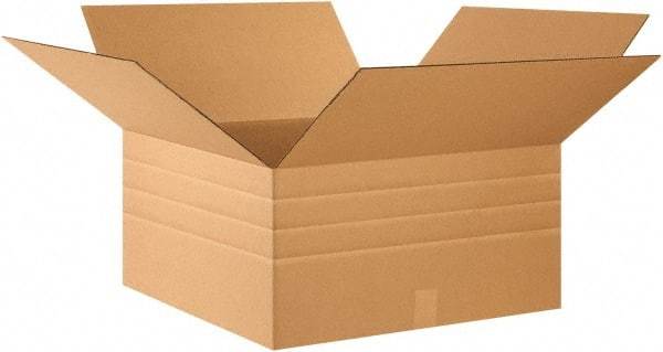 Made in USA - 24" Wide x 24" Long x 12" High Rectangle Multi-Depth Box - 1 Wall, Kraft (Color), 65 Lb Capacity - Americas Industrial Supply