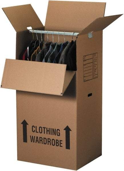 Made in USA - 20" Wide x 24" Long x 46" High Rectangle Moving Boxes - 2 Walls, Kraft (Color), 100 Lb Capacity - Americas Industrial Supply