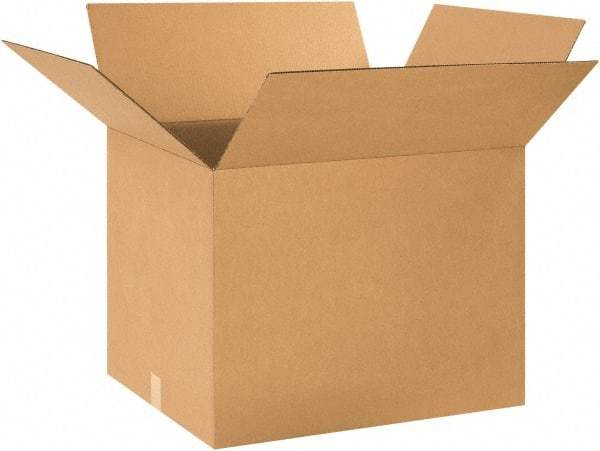 Made in USA - 20" Wide x 24" Long x 18" High Rectangle Corrugated Shipping Box - 1 Wall, Kraft (Color), 65 Lb Capacity - Americas Industrial Supply