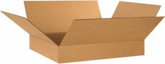 Made in USA - 20" Wide x 24" Long x 4" High Rectangle Corrugated Shipping Box - 1 Wall, Kraft (Color), 65 Lb Capacity - Americas Industrial Supply