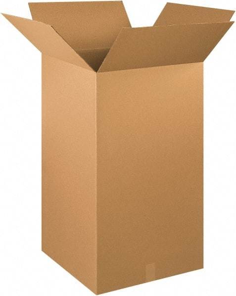 Made in USA - 20" Wide x 20" Long x 36" High Rectangle Corrugated Shipping Box - 1 Wall, Kraft (Color), 65 Lb Capacity - Americas Industrial Supply