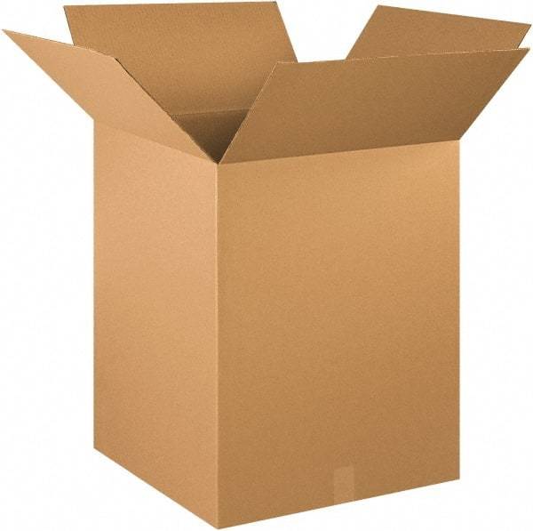Made in USA - 20" Wide x 20" Long x 26" High Rectangle Corrugated Shipping Box - 1 Wall, Kraft (Color), 65 Lb Capacity - Americas Industrial Supply