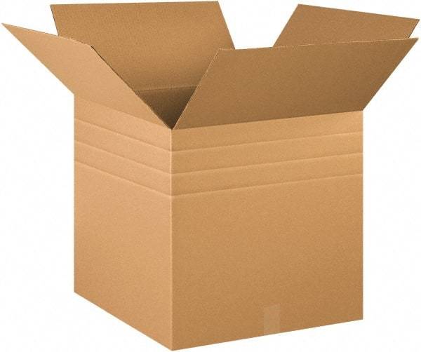 Made in USA - 20" Wide x 20" Long x 20" High Square Multi-Depth Box - 1 Wall, Kraft (Color), 95 Lb Capacity - Americas Industrial Supply