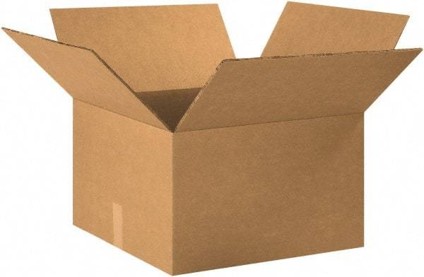 Made in USA - 20" Wide x 20" Long x 12" High Rectangle Heavy Duty Corrugated Box - 2 Walls, Kraft (Color), 100 Lb Capacity - Americas Industrial Supply