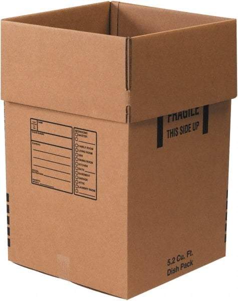 Made in USA - 18" Wide x 18" Long x 28" High Rectangle Moving Boxes - 1 Wall, Kraft (Color), 120 Lb Capacity - Americas Industrial Supply
