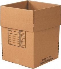 Made in USA - 18" Wide x 18" Long x 24" High Rectangle Moving Boxes - 1 Wall, Kraft (Color), 65 Lb Capacity - Americas Industrial Supply