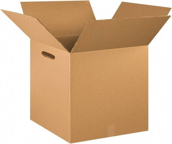 Made in USA - 18" Wide x 18" Long x 18" High Rectangle Heavy Duty Corrugated Box - 2 Walls, Kraft (Color), 100 Lb Capacity - Americas Industrial Supply