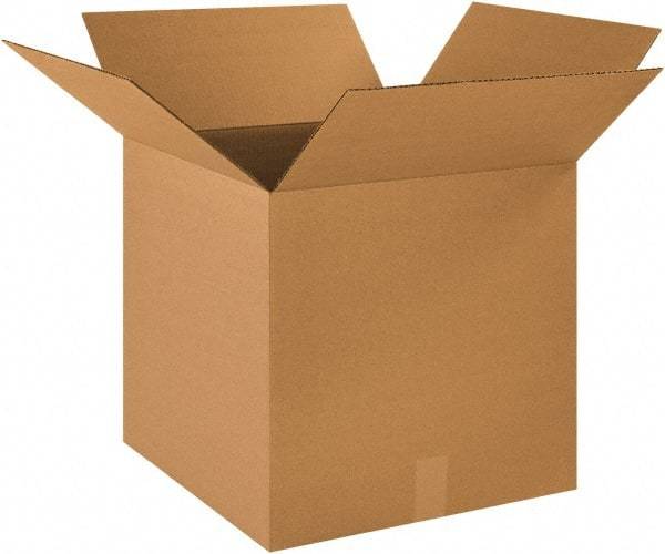 Made in USA - 18" Wide x 18" Long x 18" High Square Heavy Duty Corrugated Box - 1 Wall, Kraft (Color), 95 Lb Capacity - Americas Industrial Supply