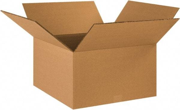 Made in USA - 18" Wide x 18" Long x 10" High Rectangle Heavy Duty Corrugated Box - 2 Walls, Kraft (Color), 100 Lb Capacity - Americas Industrial Supply