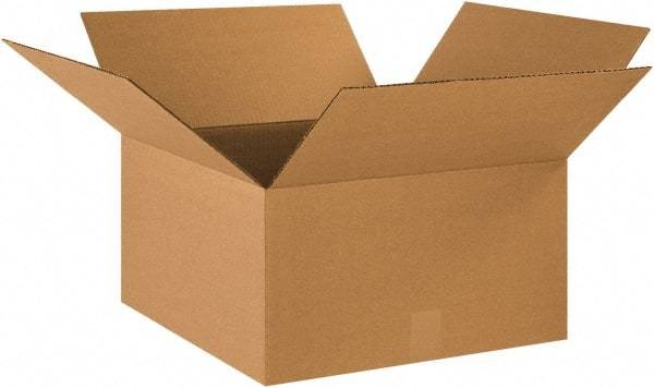 Made in USA - 18" Wide x 18" Long x 10" High Rectangle Corrugated Shipping Box - 1 Wall, Kraft (Color), 65 Lb Capacity - Americas Industrial Supply