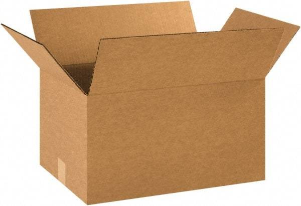 Made in USA - 12" Wide x 17" Long x 10" High Rectangle Corrugated Shipping Box - 1 Wall, Kraft (Color), 65 Lb Capacity - Americas Industrial Supply