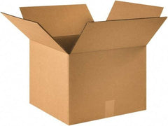 Made in USA - 18" Wide x 18" Long x 16" High Rectangle Heavy Duty Corrugated Box - 2 Walls, Kraft (Color), 100 Lb Capacity - Americas Industrial Supply