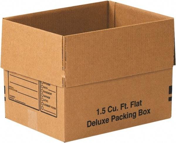 Made in USA - 12" Wide x 16" Long x 12" High Rectangle Moving Boxes - 1 Wall, Kraft (Color), 65 Lb Capacity - Americas Industrial Supply