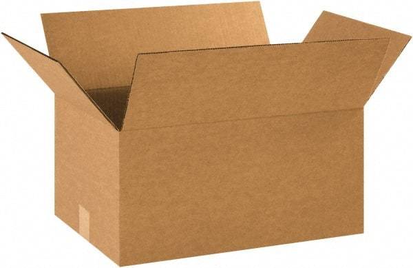 Made in USA - 12" Wide x 16" Long x 9" High Rectangle Corrugated Shipping Box - 1 Wall, Kraft (Color), 65 Lb Capacity - Americas Industrial Supply