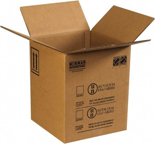 Made in USA - 12-1/2" Wide x 12-1/2" Long x 15-1/8" High Rectangle Corrugated Shipping Box - 2 Walls, Kraft (Color), 100 Lb Capacity - Americas Industrial Supply
