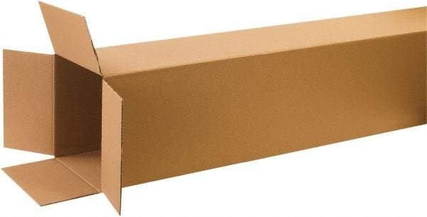 Made in USA - 12" Wide x 12" Long x 60" High Rectangle Corrugated Shipping Box - 1 Wall, Kraft (Color), 65 Lb Capacity - Americas Industrial Supply