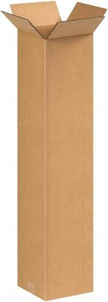 Made in USA - 8" Wide x 8" Long x 38" High Rectangle Corrugated Shipping Box - 1 Wall, Kraft (Color), 65 Lb Capacity - Americas Industrial Supply