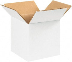 Made in USA - 7" Wide x 7" Long x 7" High Square Corrugated Shipping Box - 1 Wall, White, 65 Lb Capacity - Americas Industrial Supply