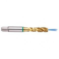 3/8-16 2B 3-Flute Cobalt Green Ring Semi-Bottoming 40 degree Spiral Flute Tap-TiN - Americas Industrial Supply