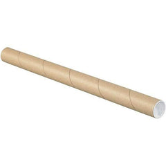 Made in USA - 1-1/2" Diam x 18" Long Round Kraft Mailing Tubes - 1 Wall, Kraft (Color) - Americas Industrial Supply