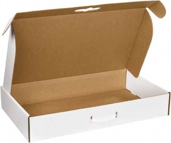 Made in USA - 14" Wide x 24" Long x 4" High Rectangle Corrugated Shipping Box - 1 Wall, White - Americas Industrial Supply