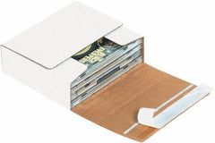 Made in USA - 5-1/16" Wide x 5-3/4" Long x 1-3/4" High Square Multi-Media Mailers - 1 Wall, White - Americas Industrial Supply