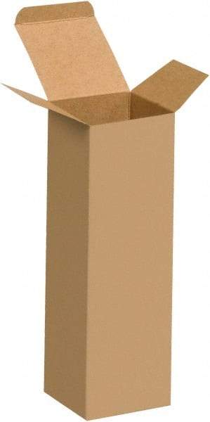 Made in USA - 1-3/4" Wide x 1-3/4" Long x 6" High Rectangle Chipboard Box - 1 Wall, Kraft (Color) - Americas Industrial Supply