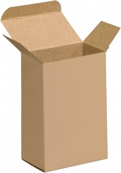 Made in USA - 1-3/4" Wide x 2-1/2" Long x 4" High Rectangle Chipboard Box - 1 Wall, Kraft (Color) - Americas Industrial Supply