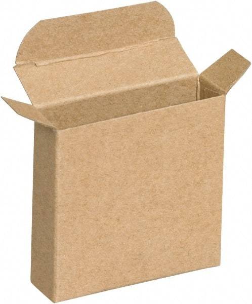 Made in USA - 1" Wide x 3-1/4" Long x 3-1/4" High Rectangle Chipboard Box - 1 Wall, Kraft (Color) - Americas Industrial Supply